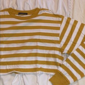 Brandy Melville long sleeve striped cropped tee